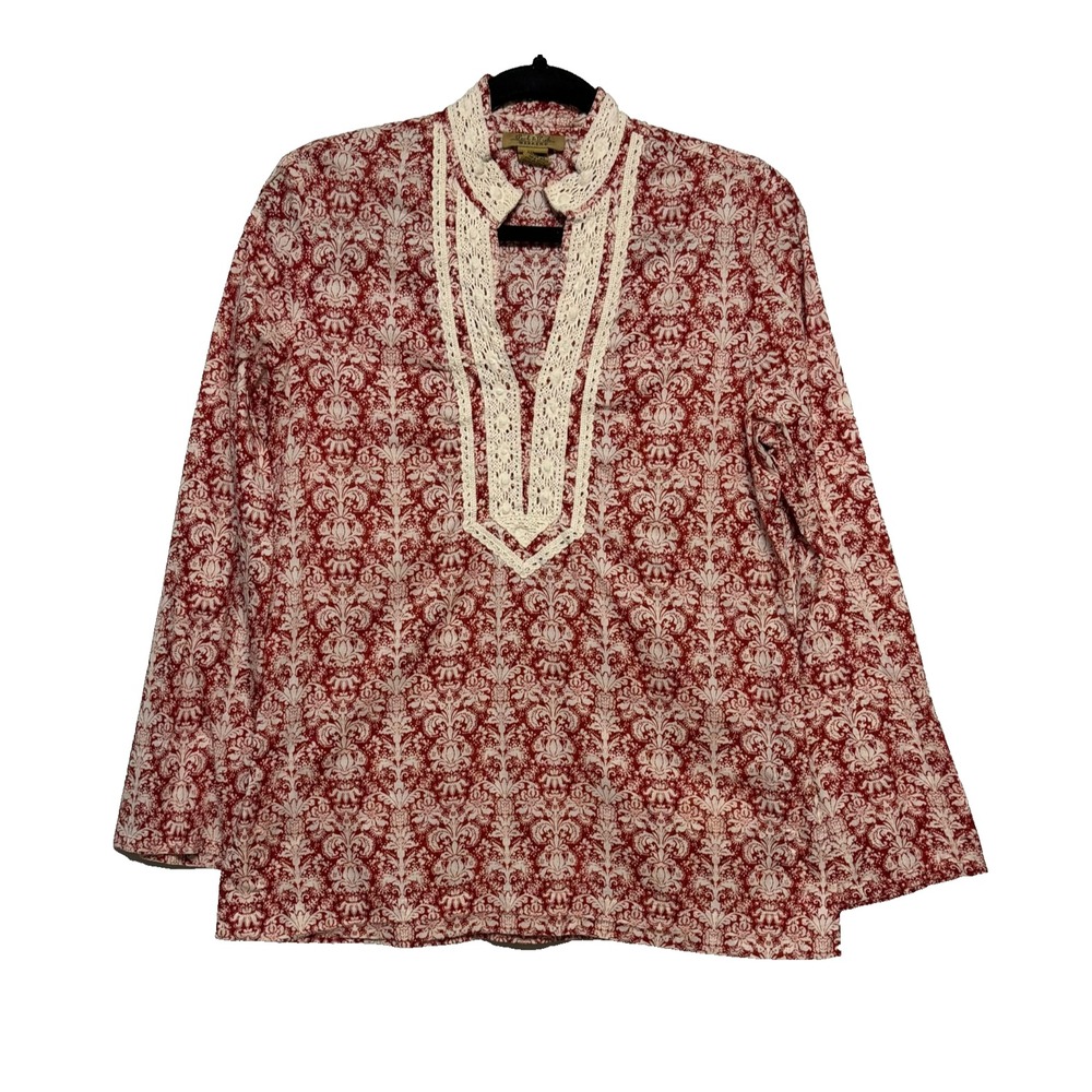 Peck & Peck Shabby‎ Chic Prairiecore Tunic Top Womens Medium Boho Artisan Indie